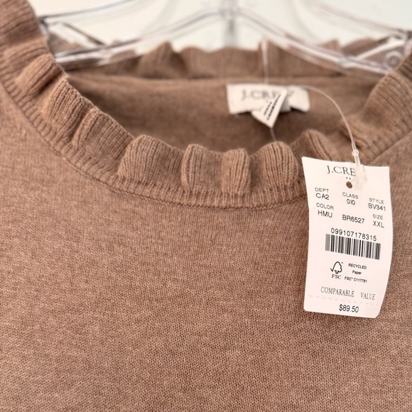 J Crew Ruffle Cotton Sweater Cozy Transitional - Picture 5 of 7